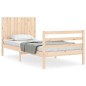 vidaXL Estructura de cama con cabecero madera maciza 90x200 cm vidaXL Estructura de cama con cabecero madera maciza 90x200 cm