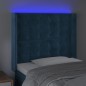 vidaXL Cabecero con LED de terciopelo azul oscuro 93x16x118/128 cm vidaXL Cabecero con LED de terciopelo azul oscuro 93x16x118/128 cm