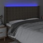 vidaXL Cabecero con LED de tela gris taupe 203x16x118/128 cm vidaXL Cabecero con LED de tela gris taupe 203x16x118/128 cm