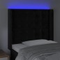 vidaXL Cabecero con LED de terciopelo negro 93x16x118/128 cm vidaXL Cabecero con LED de terciopelo negro 93x16x118/128 cm