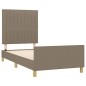 vidaXL Estructura de cama con cabecero de tela gris taupe 90x200 cm vidaXL Estructura de cama con cabecero de tela gris taupe 90x200 cm