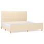 vidaXL Estructura de cama con cabecero de tela color crema 200x200 cm