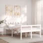 vidaXL Cama personas mayores cabecero madera maciza blanco 120x200 cm vidaXL Cama personas mayores cabecero madera maciza blanco 120x200 cm