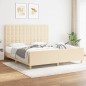 vidaXL Estructura de cama con cabecero de tela color crema 180x200 cm vidaXL Estructura de cama con cabecero de tela color crema 180x200 cm