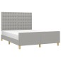 vidaXL Estructura de cama con cabecero de tela gris claro 140x190 cm vidaXL Estructura de cama con cabecero de tela gris claro 140x190 cm