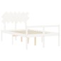 vidaXL Cama personas mayores cabecero madera maciza blanco 120x200 cm vidaXL Cama personas mayores cabecero madera maciza blanco 120x200 cm