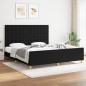 vidaXL Estructura de cama con cabecero de tela negro 180x200 cm vidaXL Estructura de cama con cabecero de tela negro 180x200 cm