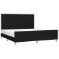vidaXL Estructura de cama con cabecero de tela negro 180x200 cm vidaXL Estructura de cama con cabecero de tela negro 180x200 cm