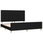 vidaXL Estructura de cama con cabecero de tela negro 180x200 cm vidaXL Estructura de cama con cabecero de tela negro 180x200 cm