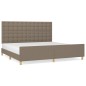 vidaXL Estructura de cama con cabecero de tela gris taupe 200x200 cm vidaXL Estructura de cama con cabecero de tela gris taupe 200x200 cm