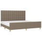 vidaXL Estructura de cama con cabecero de tela gris taupe 200x200 cm vidaXL Estructura de cama con cabecero de tela gris taupe 200x200 cm