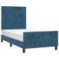 vidaXL Estructura cama con cabecero terciopelo azul oscuro 90x200 cm vidaXL Estructura cama con cabecero terciopelo azul oscuro 90x200 cm