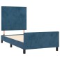 vidaXL Estructura cama con cabecero terciopelo azul oscuro 90x200 cm vidaXL Estructura cama con cabecero terciopelo azul oscuro 90x200 cm
