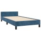 vidaXL Estructura cama con cabecero terciopelo azul oscuro 90x200 cm vidaXL Estructura cama con cabecero terciopelo azul oscuro 90x200 cm