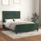 vidaXL Estructura cama con cabecero terciopelo verde oscuro 140x200 cm vidaXL Estructura cama con cabecero terciopelo verde oscuro 140x200 cm
