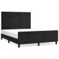 vidaXL Estructura de cama con cabecero de terciopelo negro 140x190 cm vidaXL Estructura de cama con cabecero de terciopelo negro 140x190 cm