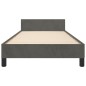 vidaXL Estructura de cama con cabecero terciopelo gris oscuro 90x190cm