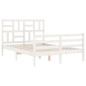 vidaXL Estructura de cama con cabecero madera maciza blanco 140x200 cm