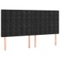 vidaXL Estructura de cama con cabecero de terciopelo negro 180x200 cm vidaXL Estructura de cama con cabecero de terciopelo negro 180x200 cm