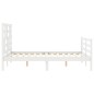 vidaXL Estructura de cama con cabecero madera maciza blanco 140x200 cm