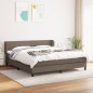 vidaXL Cama box spring con colchón tela gris taupe 160x200 cm vidaXL Cama box spring con colchón tela gris taupe 160x200 cm