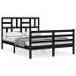 vidaXL Estructura de cama con cabecero madera maciza negro 120x200 cm vidaXL Estructura de cama con cabecero madera maciza negro 120x200 cm