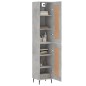 vidaXL Aparador de madera contrachapada gris hormigón 34,5x34x180 cm vidaXL Aparador de madera contrachapada gris hormigón 34,5x34x180 cm