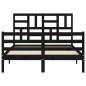 vidaXL Estructura de cama con cabecero madera maciza negro 120x200 cm vidaXL Estructura de cama con cabecero madera maciza negro 120x200 cm