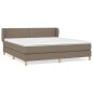 vidaXL Cama box spring con colchón tela gris taupe 180x200 cm vidaXL Cama box spring con colchón tela gris taupe 180x200 cm