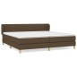 vidaXL Cama box spring con colchón tela marrón oscuro 200x200 cm vidaXL Cama box spring con colchón tela marrón oscuro 200x200 cm