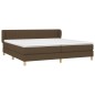 vidaXL Cama box spring con colchón tela marrón oscuro 200x200 cm vidaXL Cama box spring con colchón tela marrón oscuro 200x200 cm