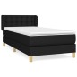 vidaXL Cama box spring con colchón tela negro 90x190 cm vidaXL Cama box spring con colchón tela negro 90x190 cm