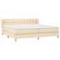 vidaXL Cama box spring con colchón tela color crema 200x200 cm vidaXL Cama box spring con colchón tela color crema 200x200 cm
