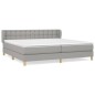 vidaXL Cama box spring con colchón tela gris claro 200x200 cm vidaXL Cama box spring con colchón tela gris claro 200x200 cm