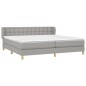 vidaXL Cama box spring con colchón tela gris claro 200x200 cm vidaXL Cama box spring con colchón tela gris claro 200x200 cm