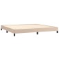 vidaXL Cama box spring con colchón cuero sintético capuchino 200x200cm vidaXL Cama box spring con colchón cuero sintético capuchino 200x200cm