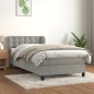 vidaXL Cama box spring con colchón terciopelo gris claro 90x190 cm vidaXL Cama box spring con colchón terciopelo gris claro 90x190 cm