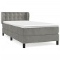 vidaXL Cama box spring con colchón terciopelo gris claro 90x190 cm vidaXL Cama box spring con colchón terciopelo gris claro 90x190 cm