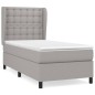 vidaXL Cama box spring con colchón tela gris claro 90x190 cm vidaXL Cama box spring con colchón tela gris claro 90x190 cm