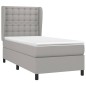 vidaXL Cama box spring con colchón tela gris claro 90x190 cm vidaXL Cama box spring con colchón tela gris claro 90x190 cm