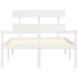 vidaXL Cama para personas mayores con cabecero madera maciza blanco