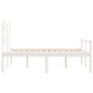 vidaXL Cama para personas mayores con cabecero madera maciza blanco