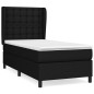 vidaXL Cama box spring con colchón tela negro 80x200 cm vidaXL Cama box spring con colchón tela negro 80x200 cm