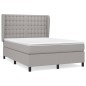 vidaXL Cama box spring con colchón tela gris claro 140x200 cm vidaXL Cama box spring con colchón tela gris claro 140x200 cm