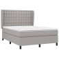 vidaXL Cama box spring con colchón tela gris claro 140x200 cm vidaXL Cama box spring con colchón tela gris claro 140x200 cm
