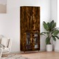 vidaXL Aparador alto madera contrachapada roble ahumado 69,5x34x180 cm