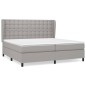 vidaXL Cama box spring con colchón tela gris claro 200x200 cm