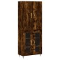 vidaXL Aparador alto madera contrachapada roble ahumado 69,5x34x180 cm
