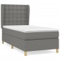 vidaXL Cama box spring con colchón tela gris oscuro 90x190 cm