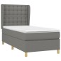 vidaXL Cama box spring con colchón tela gris oscuro 90x190 cm
